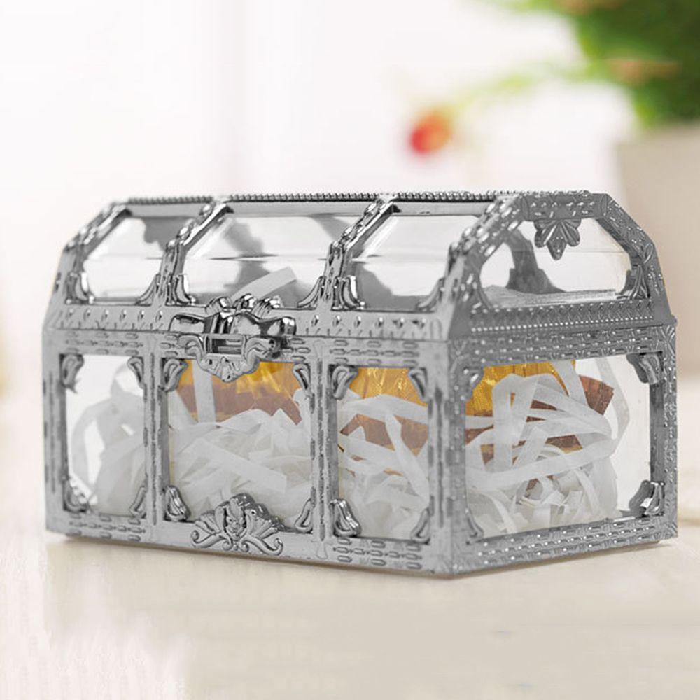 Plastic Transparent Souvenir Trinket Organizer Candy Box Pirate Treasure Chest Jewelry Storage