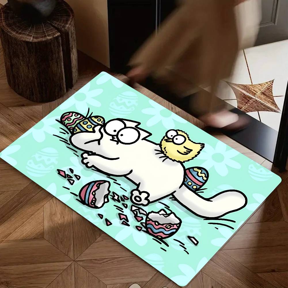 Cute Cartoon Simons Cat Floor Mat Suitable For Living Room Kitchen Bathroom Non-slip Mat Household Foot Mat