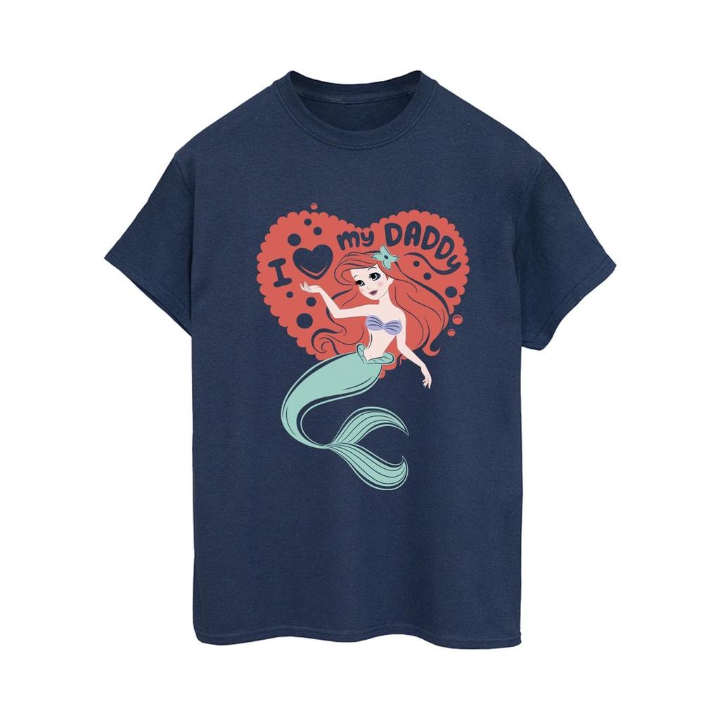 Disney Womens/Ladies The Little Mermaid Love Daddy Cotton Boyfriend T-Shirt