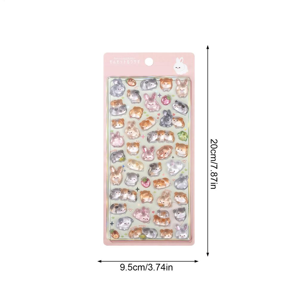 3D Stickers Crystal Cartoon Animal Decal Scrapbooking Stickers Cute Decor for Notebook, Phone Case & DIY Crafts Multipurpose