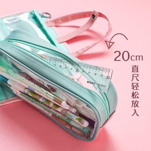 Big Capacity Canvas Storage Pouch Pen Pencil Case Stationery Bag Holder for School Office