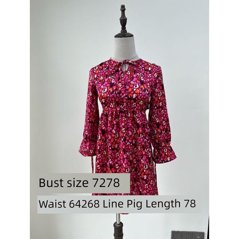2025 Summer New Foreign Trade Original Garment Niche Design Floral Commuter Temperament Color Dress 9