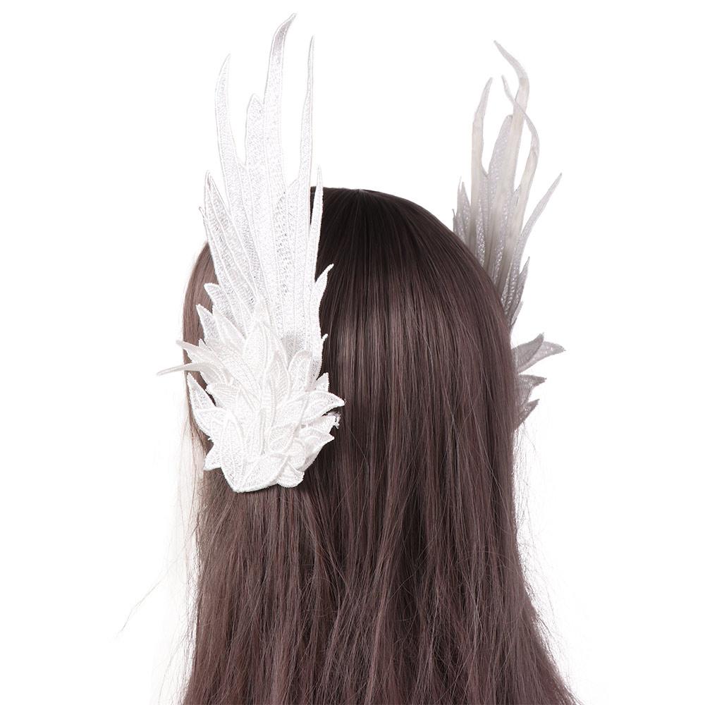 Fairy Feather Embroidery Edge Clip Cosplay Lolita Hair Clip Hair Accessories Wing Headdress  Girl