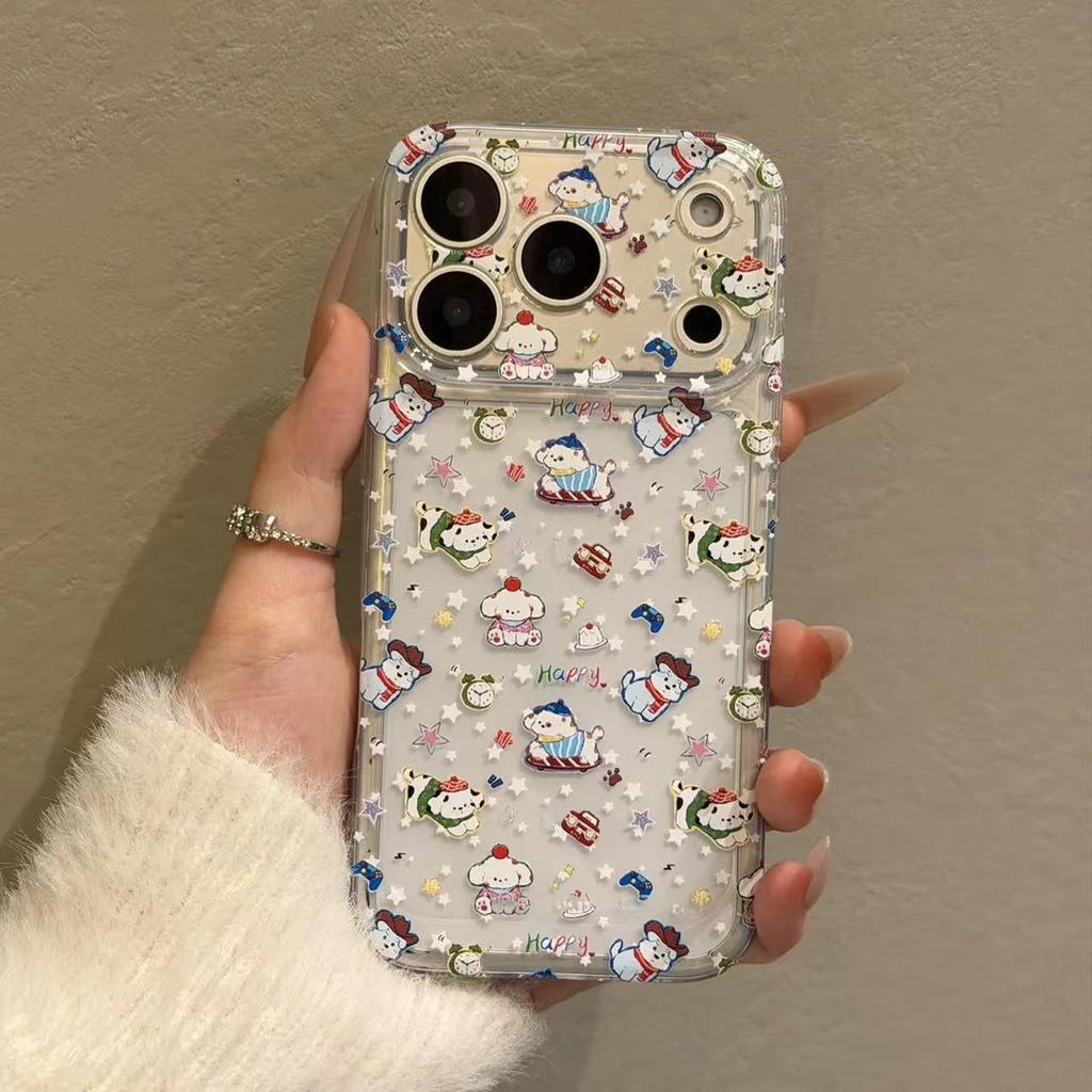 Full Screen Star Puppy for iPhone Apple 17Promax Mobile Phone Case IP16 Cute 15 Women 14 Space Case