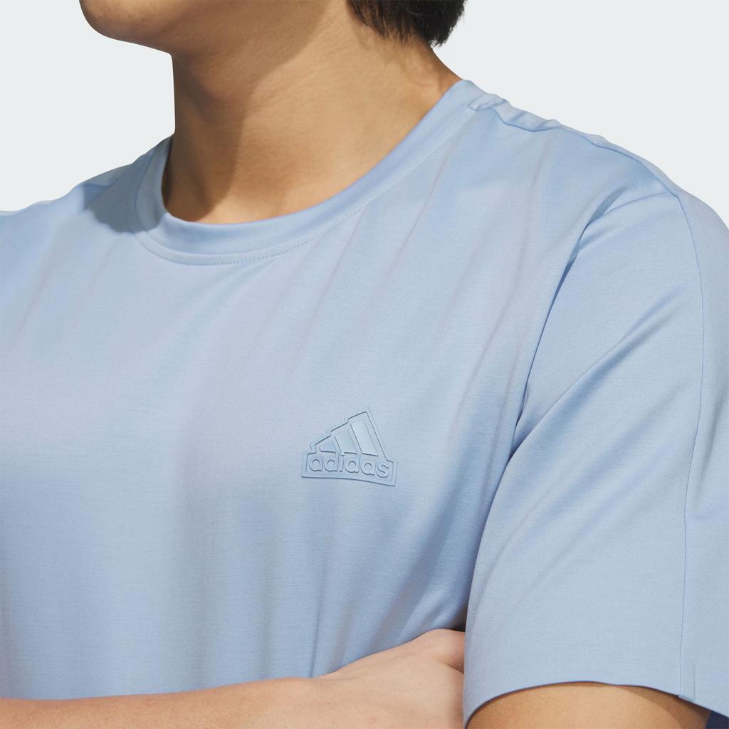 adidas Sportliches lässiges kühlendes einfarbiges Rundhals-T-Shirt Herren Oberteile Himmelblau JD5224