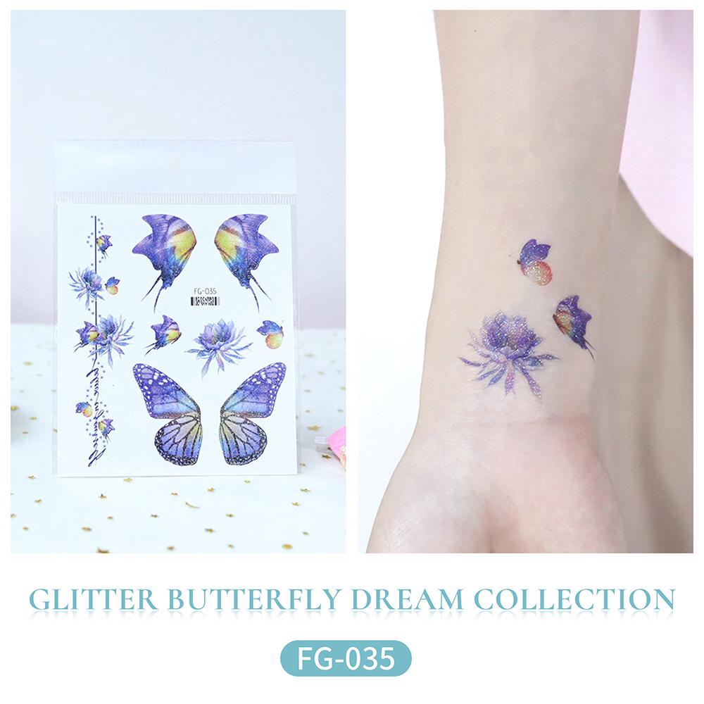 Rikalong Waterproof Glitter Butterfly Tattoo Stickers for Music Festival & Children's Face Makeup