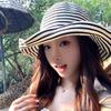 2026 Summer Versatile Foldable Color-Blocked Striped Wide-Brimmed Sun Hat For Beach Vacations And Sun Protection