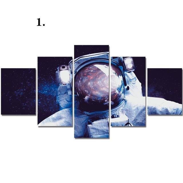 Canvas Painting 5 Pieces Astronaut Mask Man Posters Modular Prints No Frame Wall Art for Living Room Home Decor Modern Picture