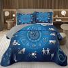 12 Constellation Astrology Bedspreads Zodiac Coverlet Boho Exotic Twin King Bedding Set Reversible Grey Quilted Bedspread Cover