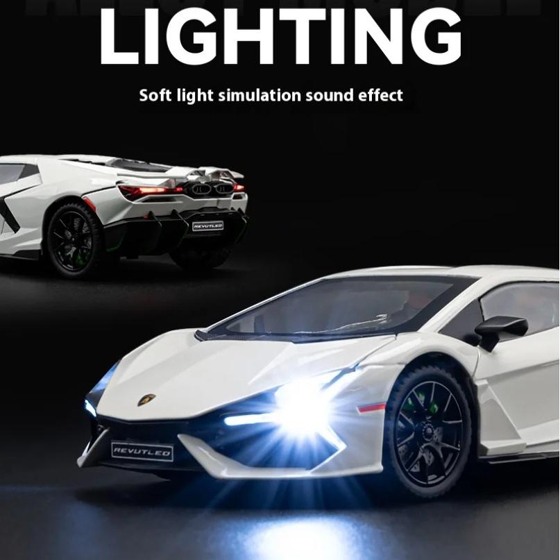 1/24 Scale Lamborghini Revuelto Supercar Alloy Metal Diecast Car Model Sound & Light Desktop Collection Hobby Decorative Ornament Gift