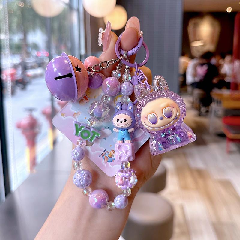 Oil Cartoon Labu Mobile Phone Case Bead Chain Beaded Keychain Doll Schoolbag Quicksand Bottle Small Pendant Gift Bubu