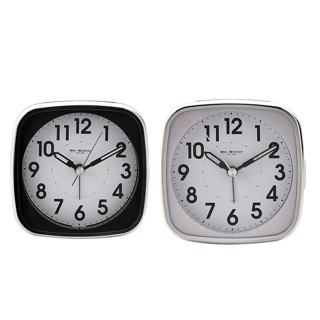 Hometime Square Alarm Clock - Sweep/Light/Snooze - Black