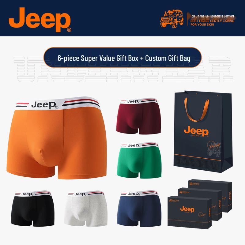 

JEEP Men s Antibacterial Cotton Boxer Briefs 6-Pack 5XL