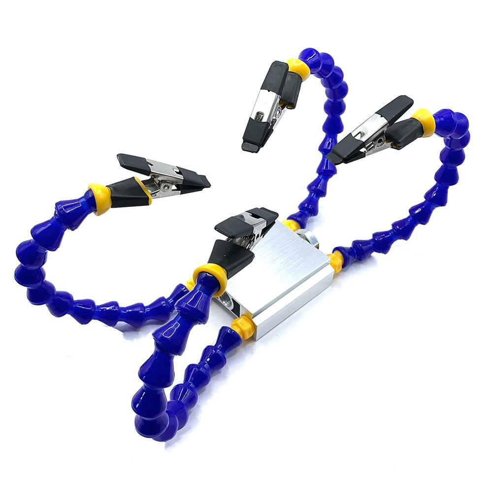 2/4pcs Clamp Soldering Station 9.8in Flexible Arms Third Hand Soldering Tool Aluminum Base 0.6in Clips for Modeling/Hobby/Crafts