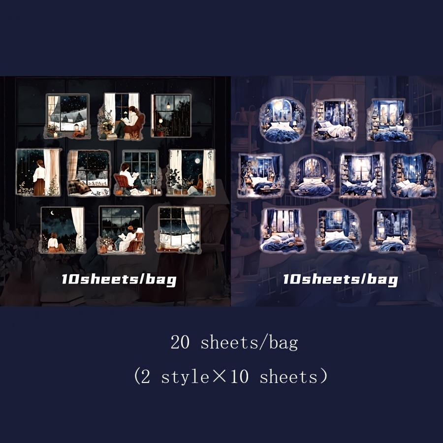 

10 Sheets/Bag Warm Room PET Stickers Handbook Stationery DIY Hand Account Scrapbook Journal Decorative Sticker Packs