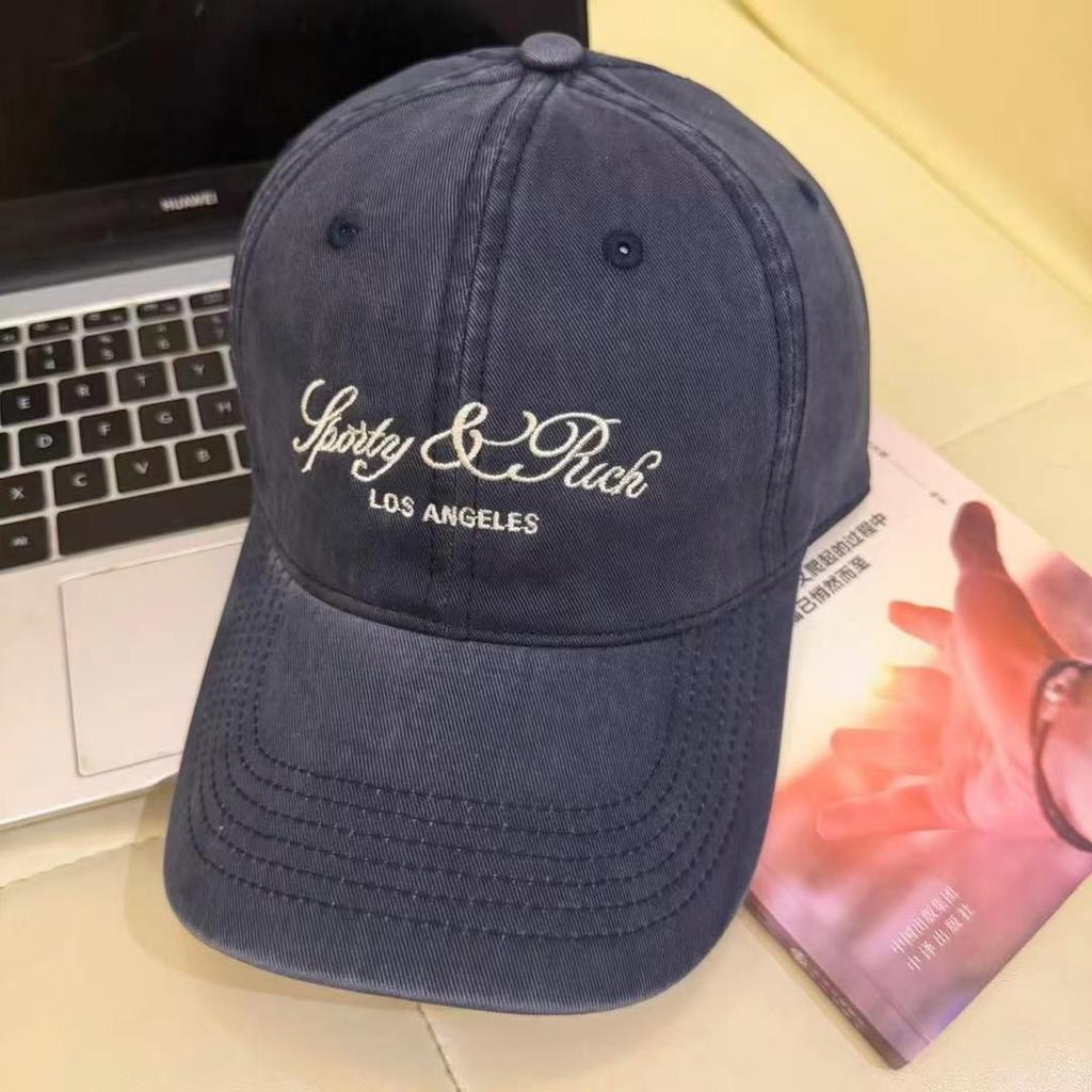 Fashion Hat Autumn and Winter Letter Embroidery Soft Top Baseball Hat Men's and Women's Korean Version Washed Cotton Soft Top Face Small Cap