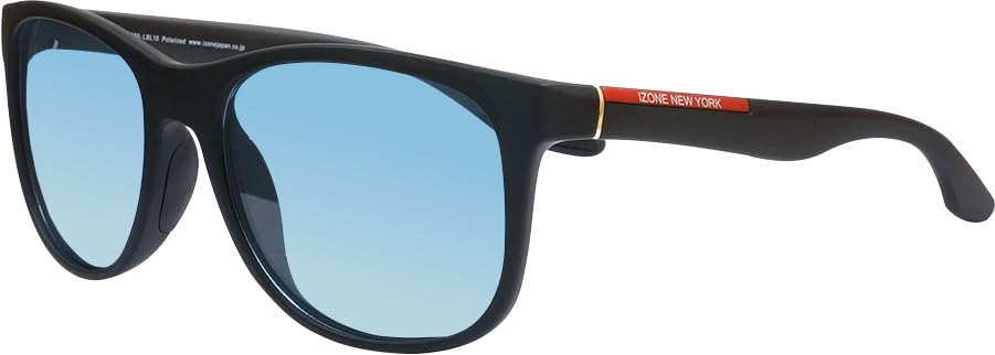 iZONE Polarized Sunglasses with for and Golf UV3 (P3050-LBL10) Sports, Driving, Fishing, (Matte Gray-Light Blue)