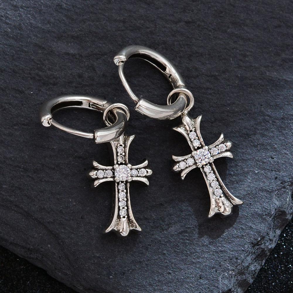 Accessories High-End Diamond Cross Earrings Women'S Frigid Wind Niche Earrings Earrings