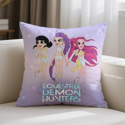 Anime Kpop Demon Hunters Sofa Pillowcase Cushion Cover Soft
