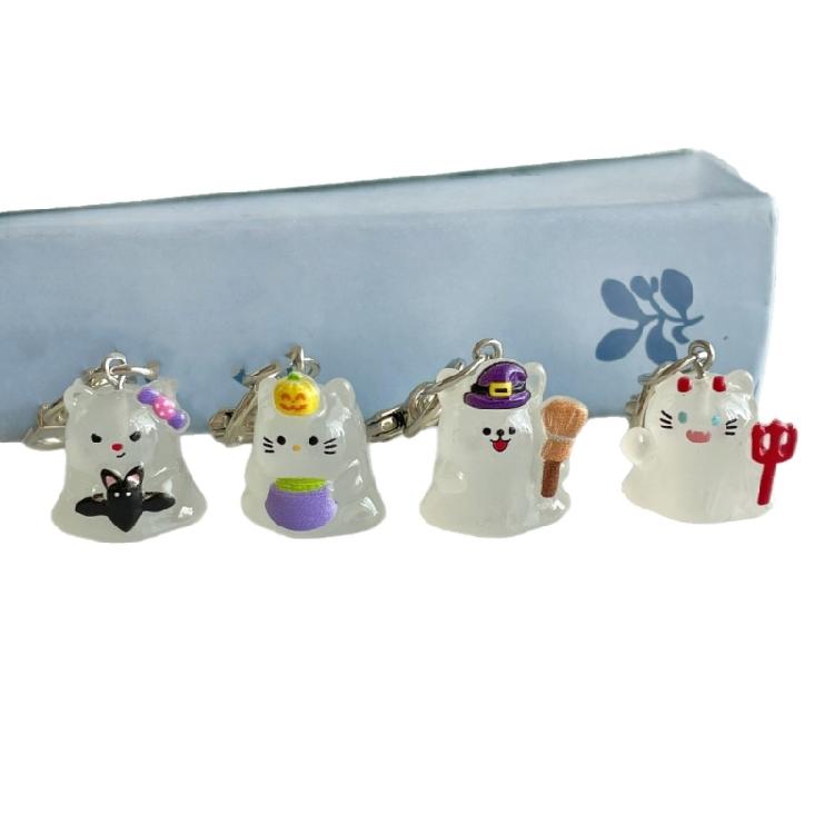 Geister Katze Design Schlüsselanhänger Schönes Harz Accessoire Auffälliger Taschenanhänger Für Frauen Und Beste Freundin