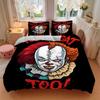 Set Biancheria da Letto 3 Pezzi Horror It "Clown", Morbida Copripiumino e Federe in Poliestere Lavabile in Lavatrice Adatto a Tutte le Stagioni 03