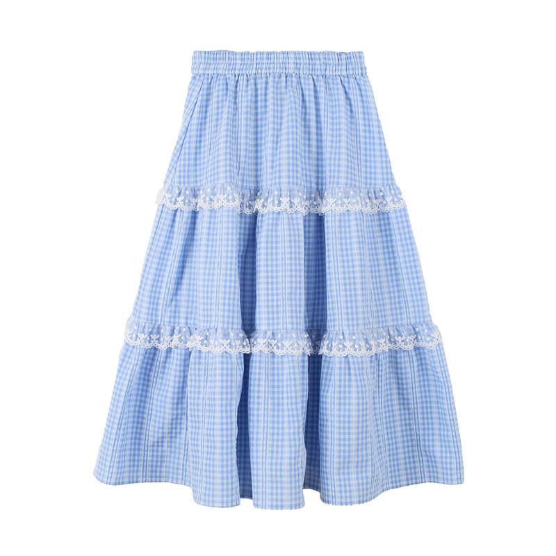 Girls' Summer Plaid A-line Skirt