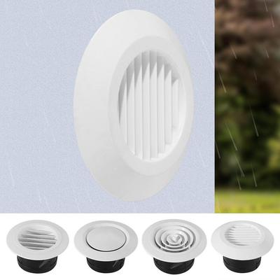 Adjustable Round Air Vent Extract Valve White 75-200mm Air Vent Extract Valve Grille Plastic Wall Mount