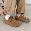 Autumn Retro Loafers Men Lazy Comfort Men Suede Loafers Shoes Slip-on Casual Shoes Suede Leather Half Slippers Man Driving Shoes
