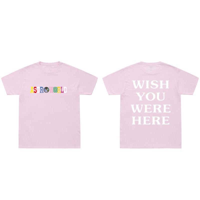 

Літня прохолодна хіп-хоп футболка для чоловіків і жінок Cactus Jack ASTROWORLD Харадзюку Бавовняні футболки WISH YOU WERE HERE Футболки з принтом літер 2XL