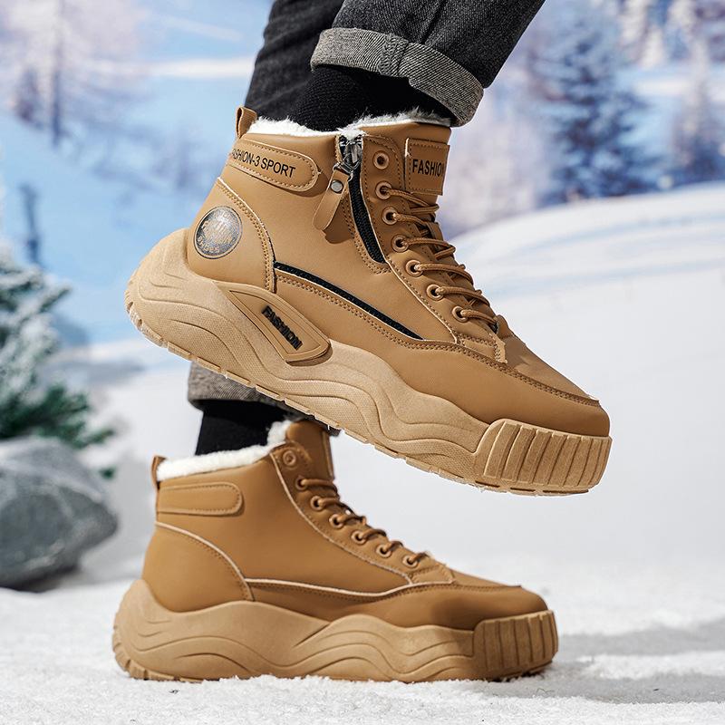 Cotton Shoes Winter New Velvet Warm Snow Boots Outdoor Thick Sole Heightening Casual Sports Shoes DY