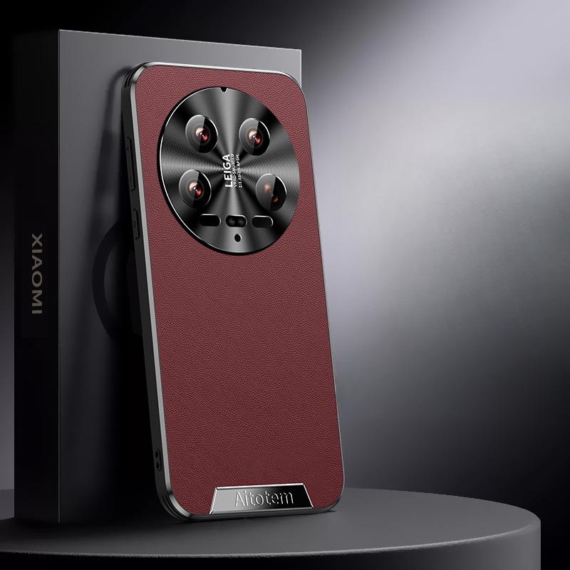 

Подходит для чехла для мобильного телефона Xiaomi 14pro, бизнес-чехол Xiaomi13 в стиле ретро, полностью закрывающий корпус, противоударный чехол 14ultra из кожи Mi 13