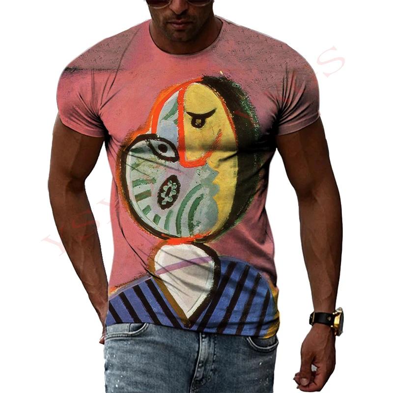 Impressionist Master Picasso Classic Oil Painting 3D HD Print Men And Women Art Taste Charm Short Sleeve Round Neck T-shirt Top