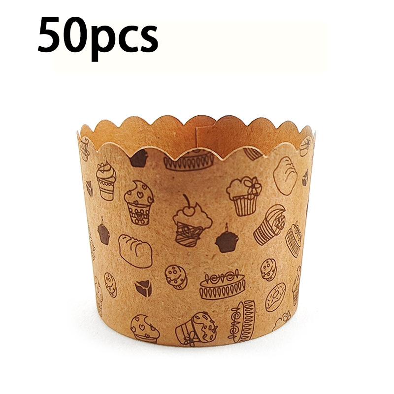 50/100pcsHeat-Resistant Kraft Paper Muffin Cups for Baking and Serving - Small Kitchen Accessories for Cakes, Pastries, and More