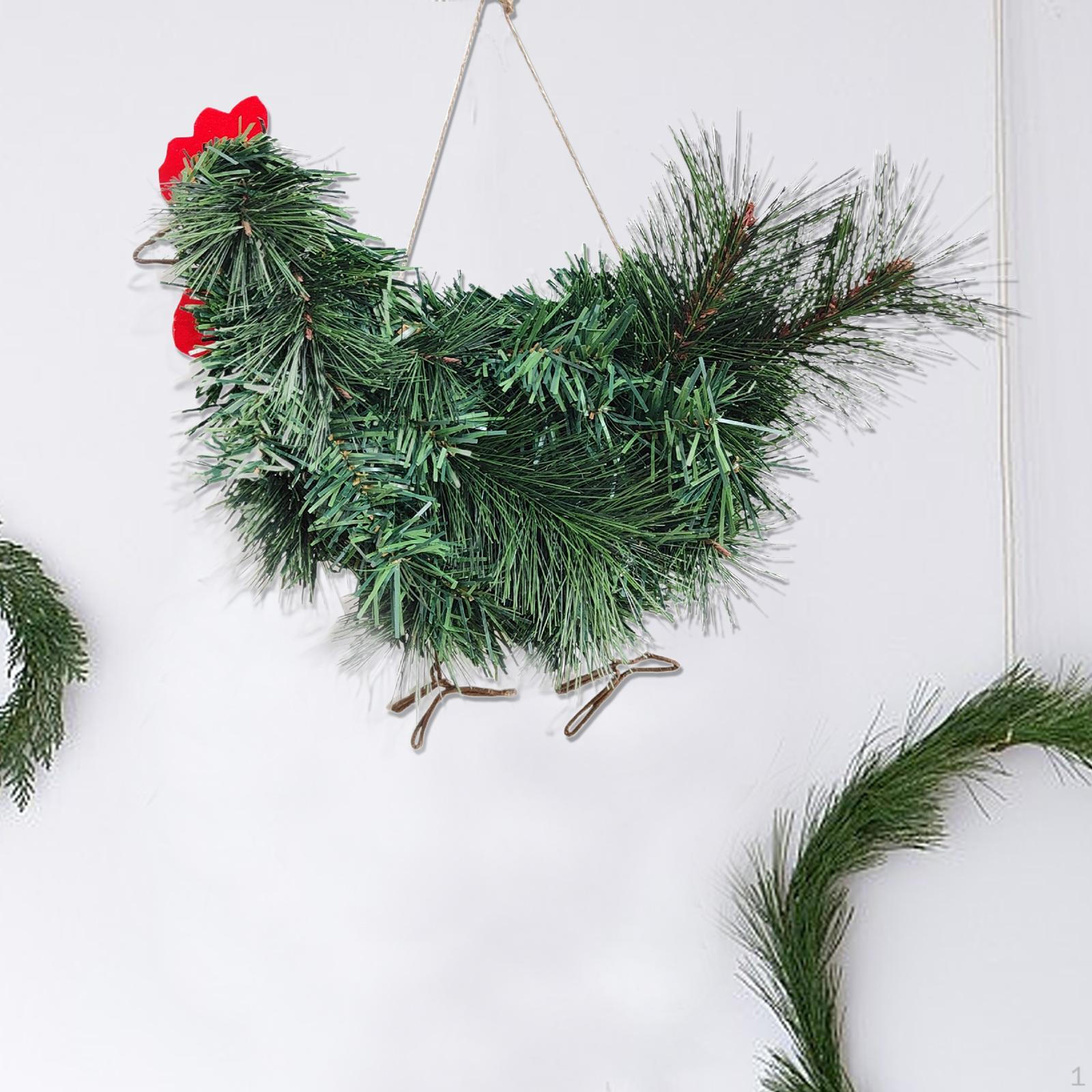 

Rooster Chicken Wreath Christmas Decoration for Fireplace Indoor Outdoor