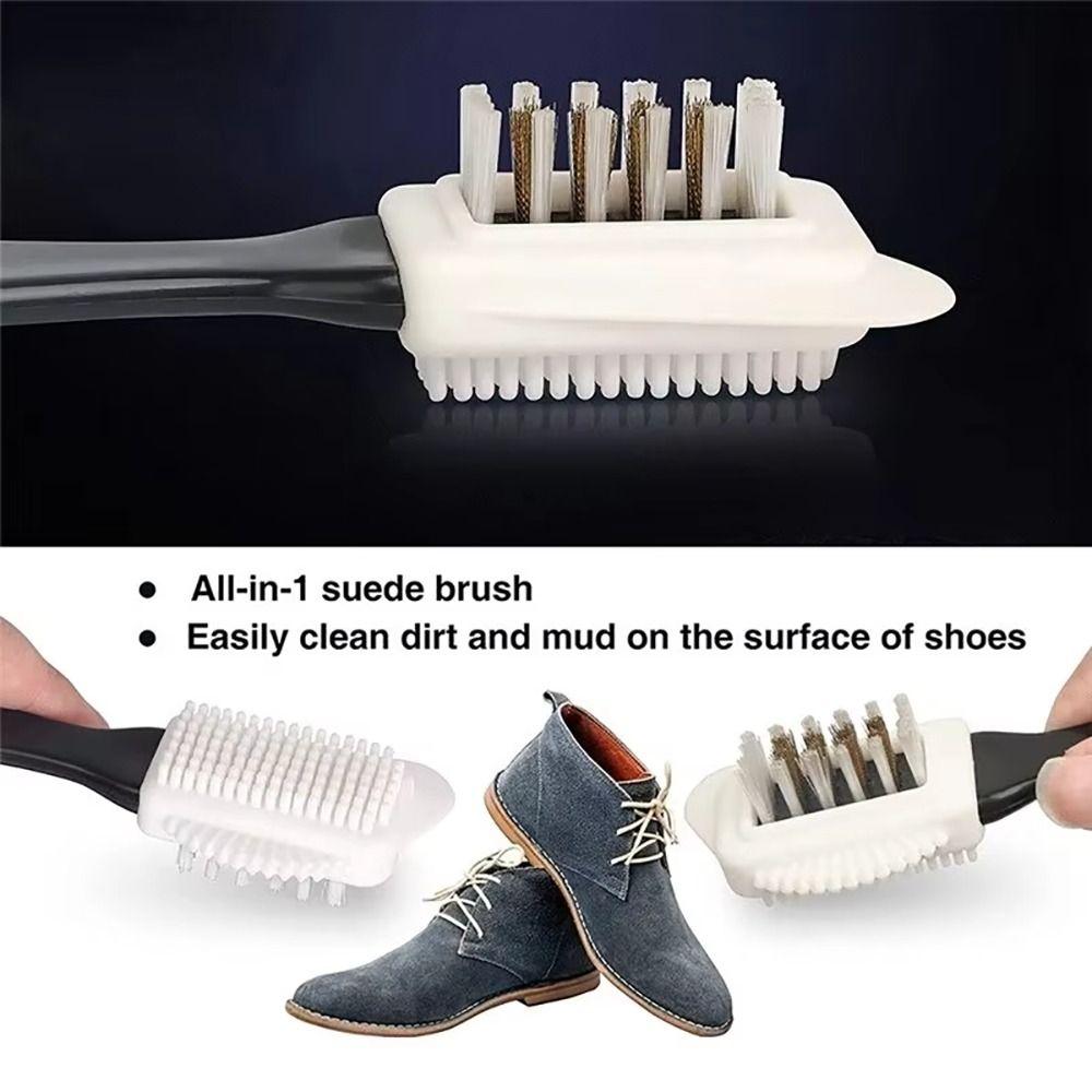 1 Stück Stahl Kunststoff Schuhreinigungsbürste 3 Seiten S-förmig Leder Schuhreiniger Haushalts Gummistiefel Reiniger Werkzeug Flecken Staub Reinigen