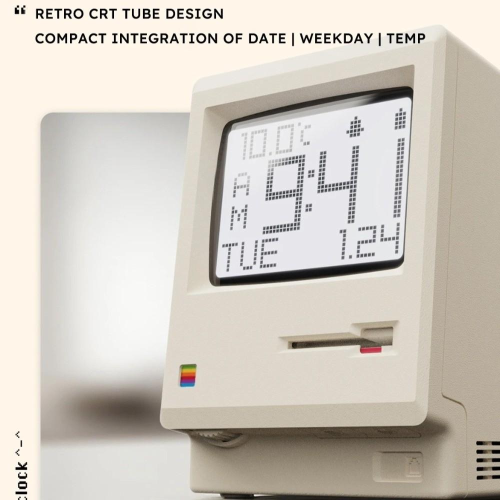 New Computer-Inspired Retro MacLock Clock Calendar Temperature Pixel Alarm Clocks Wake-Up Tool Adjustable Brightness Desk Clocks