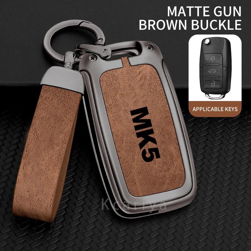 Auto TPU Zinc Alloy Key Case Bag For VW Volkswagen GOLF 5 MK5 Car Key Chain Car Metal Key Shell Interior Decoration Accessories