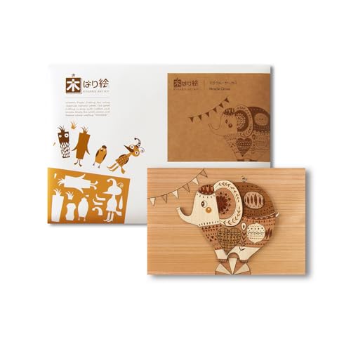 

KINOWA Miracle Circus Wood Collage Original Handmade Kit Elephant Made in Japan