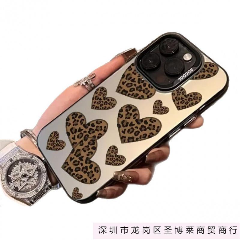 Love Leopard Print Is Suitable for Apple 15Promax Mobile Phone Case iPhone16Pro New 14 Cute 13Pro Premium.