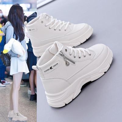 Tênis feminino de cano alto para primavera, calçado versátil para pais, perfeito para usar com saias, modelo Z003 (2025)