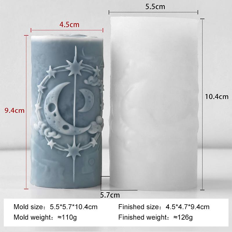 

Наборы для изготовления цилиндрических свечей своими руками Серия «Планеты» Рельефная Звезда Луна Ароматическая свеча Силиконовые формы Креативная форма для столбовой свечи