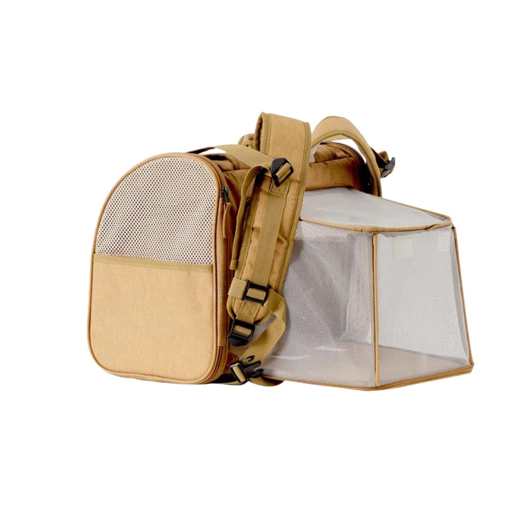 

FUKUMARU Portable Pet Cat Carrier Backpack, Expandable and Breathable All-Season Pet Travel Backpack (Brown), for 9kg Cats коричневий