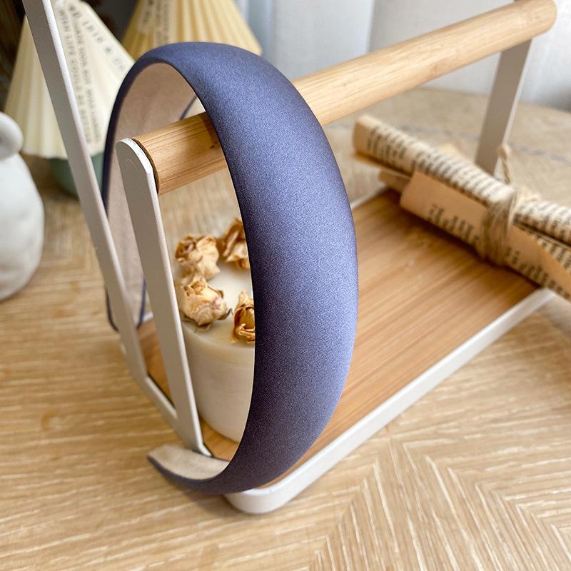 Spring New Glossy Satin Headbands for Women multi-color Light Pink 3cm wide thick sponge plastic Pad Hair bands