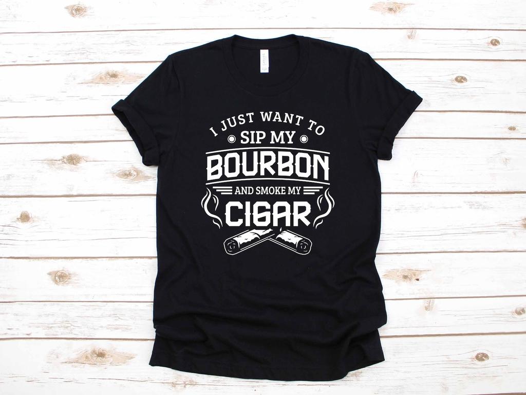 Bourbon and Cigar Funny Smoking Apparel Gift | T-Shirt |T-shirt | T-shirt | T-shirt | Tank Top