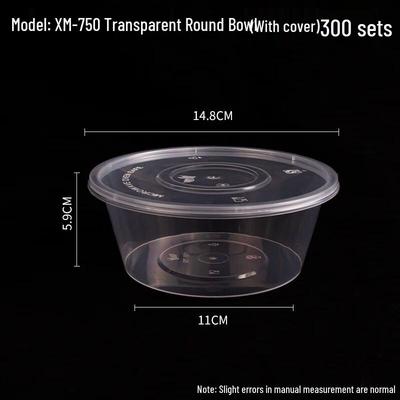 Disposable Round Plastic Food Container with Lid