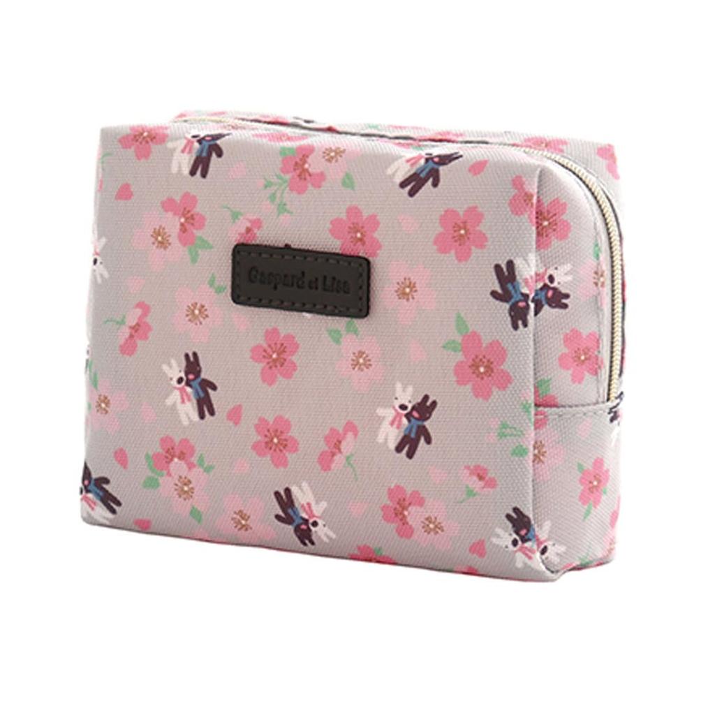 Gaspard Et Lisa Pouch with Cherry Blossom Design Product (Packaged) Gray, Women's, Number 001027-0001-02
