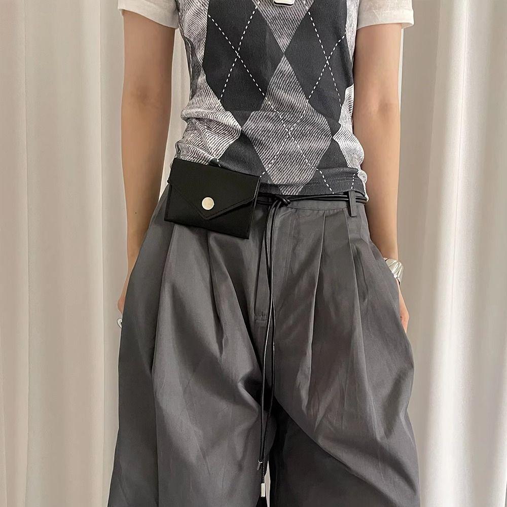 Y2k Leather Waist Bag Vintage Dress Jeans Belt Trendy Envelop Waist Rope  Waist Accessories