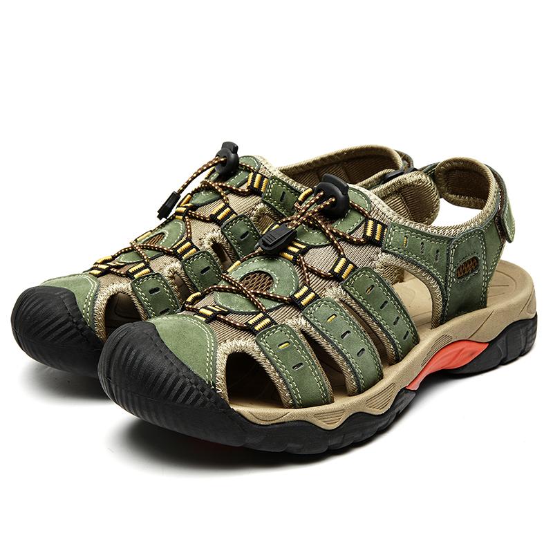 Big Size 38-47 Men Genuine Leather Sandals Summer Classic Men Shoes Cool Beach Soft Sandals Men Luxury Comfortable Casual Shoes