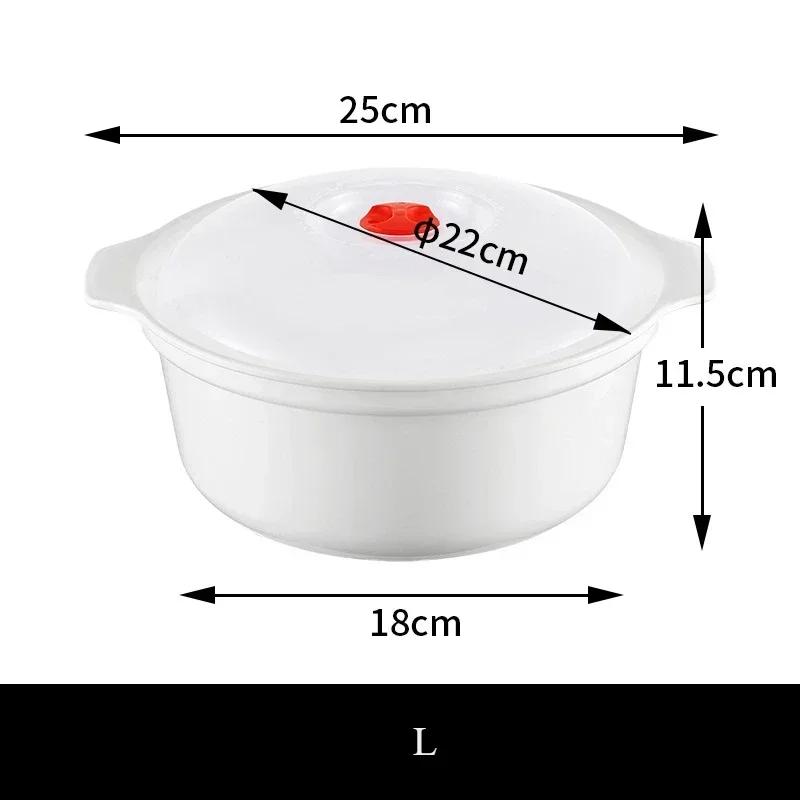 S/M/L Microwave Oven Special Box Heated Soup Pot Dumpling Rice Hot Ranmen Bowl Household Noodles Bowls Containers Kitchen Gadget