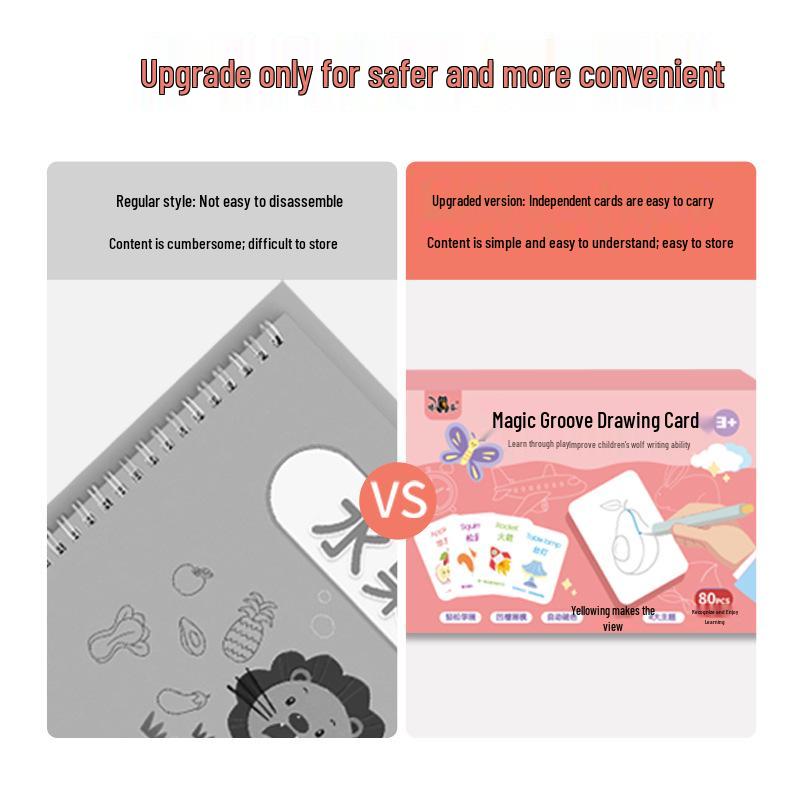 Magic Groove Erasable Drawing Cards: Toddler Pen Control Practice for Early Learning